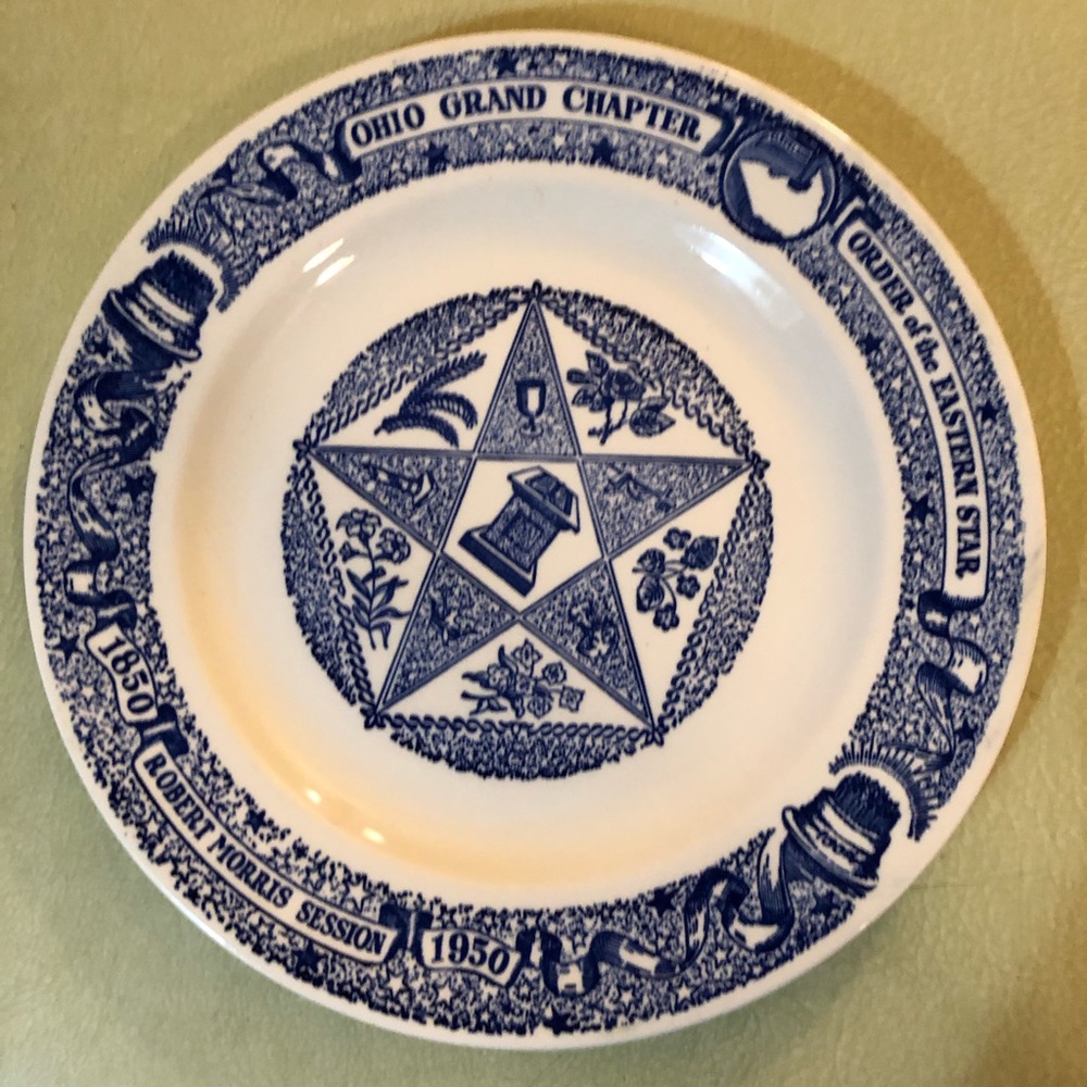 COPY - Vtg 1950 Masonic Plate Order of the Eastern Star Freemason Antique